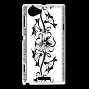 Coque Sony Xperia L Tatouage de fleurs 5