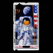 Coque Sony Xperia L Timbre anniversaire premier pas sur la lune USA