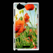 Coque Sony Xperia L Champs de coquelicots