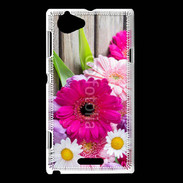 Coque Sony Xperia L Bouquet de fleur sur bois