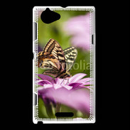 Coque Sony Xperia L Fleur et papillon