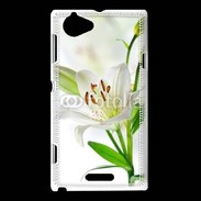 Coque Sony Xperia L Fleurs de Lys blanc