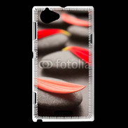Coque Sony Xperia L Galet et pétales