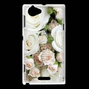 Coque Sony Xperia L Rose blanche et rose 5