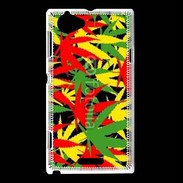 Coque Sony Xperia L Fond de cannabis coloré