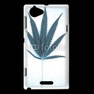 Coque Sony Xperia L Marijuana en bleu et blanc