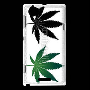Coque Sony Xperia L Double feuilles de cannabis