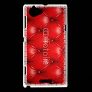 Coque Sony Xperia L Capitonnage cuir rouge