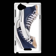 Coque Sony Xperia L Paire de converse bleue