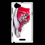 Coque Sony Xperia L Chaussure Converse rouge