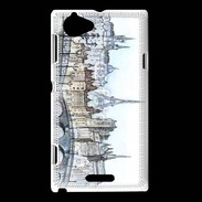 Coque Sony Xperia L Vintage Paris en dessin 2