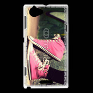 Coque Sony Xperia L Converses roses vintage