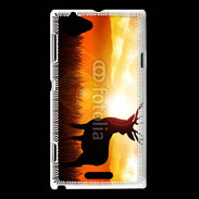 Coque Sony Xperia L Silhouette d'un cerf 5