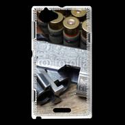 Coque Sony Xperia L Vintage fusil et cartouche