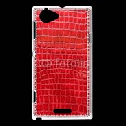 Coque Sony Xperia L Effet crocodile rouge