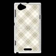 Coque Sony Xperia L Effet écossais beige clair