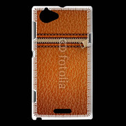 Coque Sony Xperia L Effet cuir avec zippe