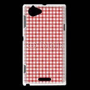 Coque Sony Xperia L Effet vichy rouge et blanc