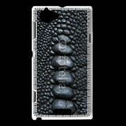Coque Sony Xperia L Effet crocodile noir