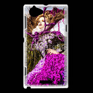 Coque Sony Xperia L Femme florale