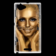 Coque Sony Xperia L Femme couleur or