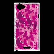 Coque Sony Xperia L Papillon rose