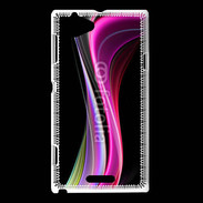 Coque Sony Xperia L Abstract multicolor sur fond noir