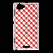 Coque Sony Xperia L Vichy rouge et blanc 2