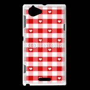 Coque Sony Xperia L Mode vichy rouge avec coeur