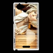 Coque Sony Xperia L Femme blonde fashion glamour