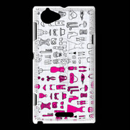 Coque Sony Xperia L Fond fashion rose 3