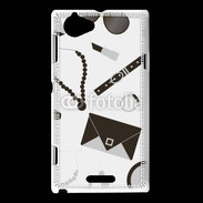 Coque Sony Xperia L Fond fashion noir et blanc