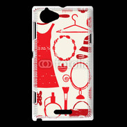 Coque Sony Xperia L Fond fashion rouge