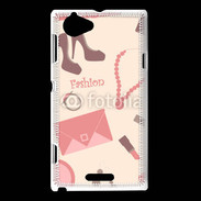 Coque Sony Xperia L Fond fashion rose 4