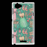 Coque Sony Xperia L Fond fashion rose et vert