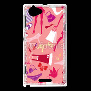 Coque Sony Xperia L Fond fashion rose 5