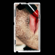 Coque Sony Xperia L bouche homme rouge