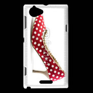 Coque Sony Xperia L escarpin petits pois