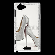 Coque Sony Xperia L Escarpins strass argent