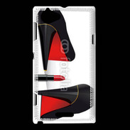 Coque Sony Xperia L Escarpins et tube de rouge à lèvres