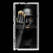 Coque Sony Xperia L Fashion en noir et or