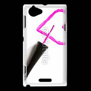 Coque Sony Xperia L Coeur avec vernis à ongle 50