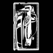 Coque Sony Xperia L Illustration voiture de sport en noir et blanc