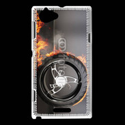 Coque Sony Xperia L Roue en feu dragster