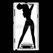 Coque Sony Xperia L Silhouette sexy avec voiture