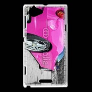 Coque Sony Xperia L Voiture de sport rose italienne