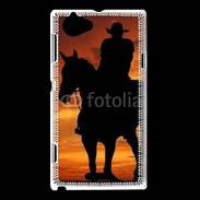 Coque Sony Xperia L Silhouette de cowboy