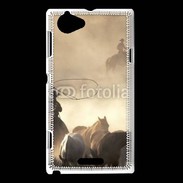 Coque Sony Xperia L Cowboys et chevaux