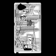 Coque Sony Xperia L Rue de New York en dessin noir et blanc