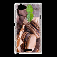 Coque Sony Xperia L Macaron chocolat 